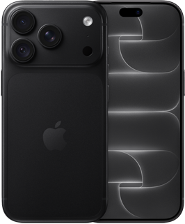 iPhone 18 Pro, parte trasera, color negro, sistema de cámaras Pro Fusion en el módulo superior, logo de Apple en el centro, parte delantera, pantalla de borde a borde