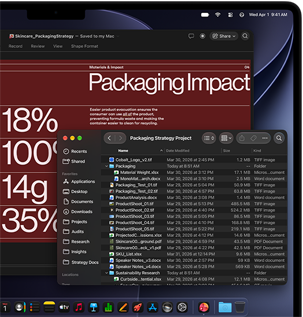 Pantalla de un MacBook Pro que muestra la creación de una presentación en PowerPoint