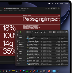Pantalla de un MacBook Pro que muestra la creación de una presentación en PowerPoint