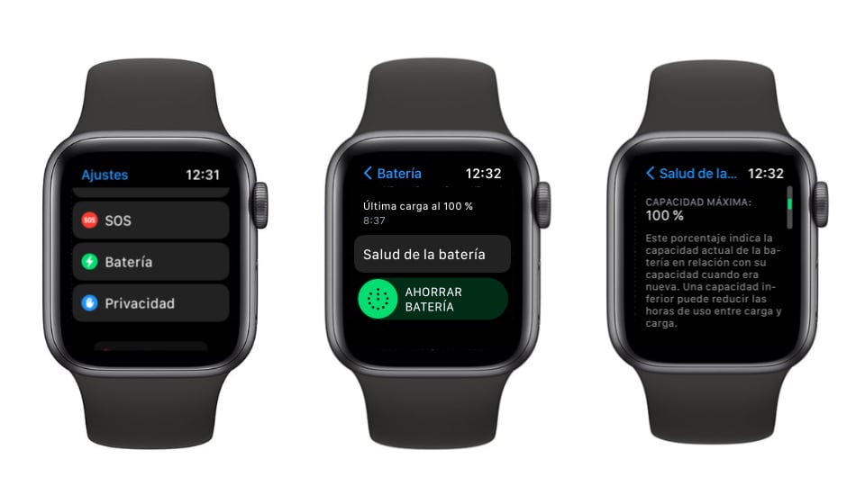 Salud bateria Apple Watch