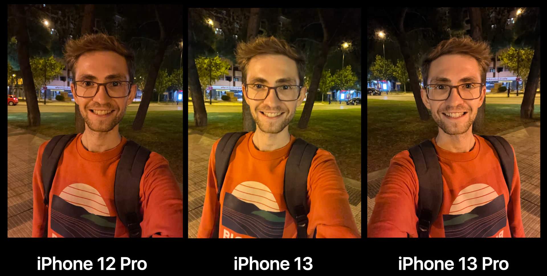 Comparativa cámaras iPhone selfie modo noche