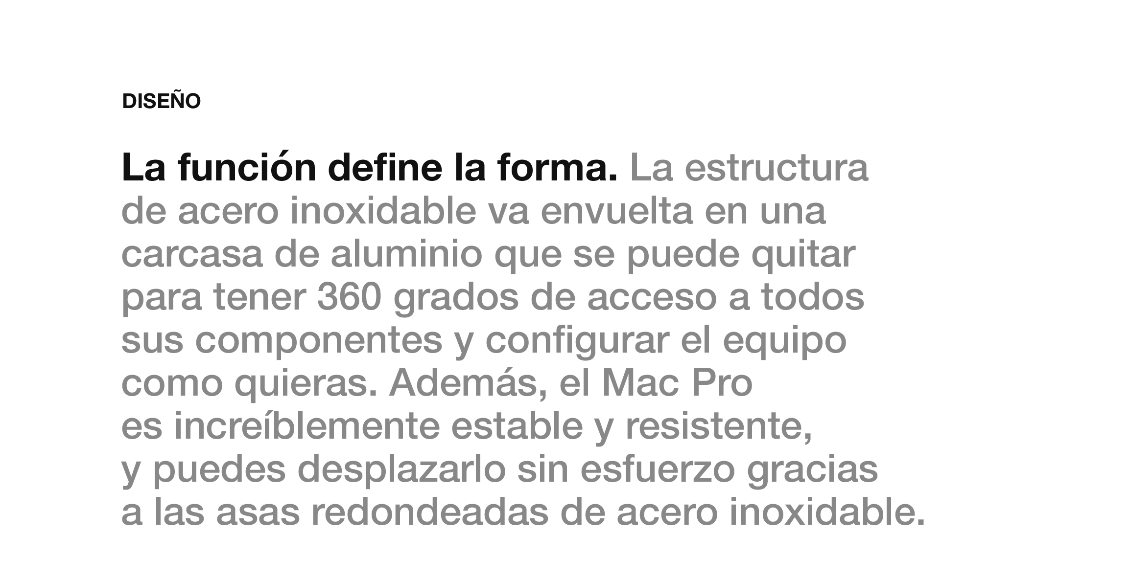 Estructura de acero del Mac Pro